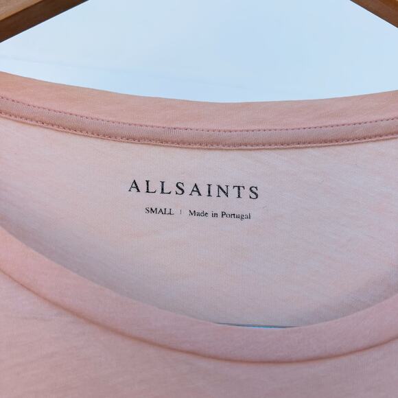 AllSaints Lauryn Miro LS Tee Pink Delicate Blouse Small Elevated Work Shirt - Picture 5 of 7